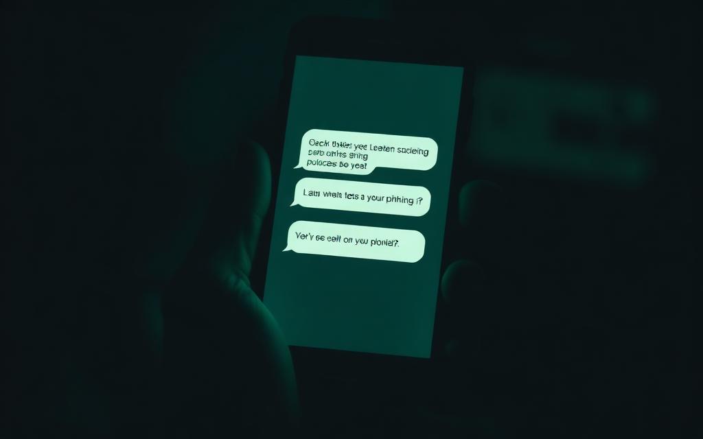 Fake retailer and streaming SMS phishing messages on a phone